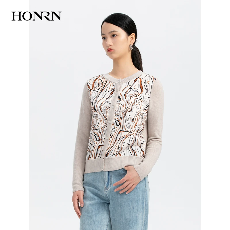 HONRN/红人修身绵羊毛衣针织衫开衫上衣长袖春秋款女HH33OM692