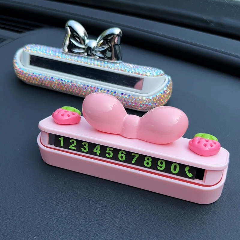 挪车号码牌车用汽车临时停车号码牌创意花朵女车载停靠