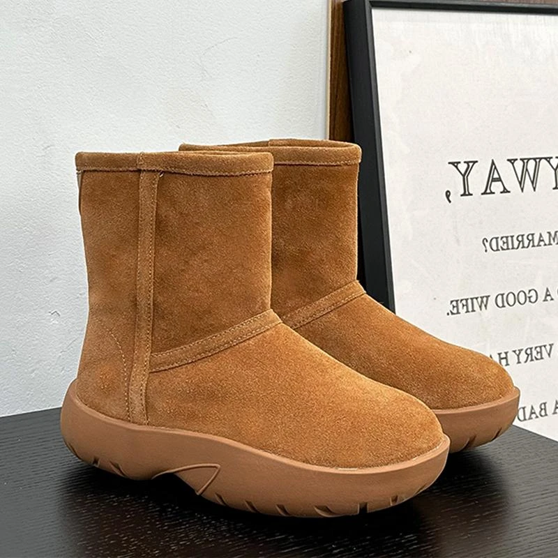 内增高雪地靴女冬季加绒加厚2024新款韩版百搭时尚厚底短靴女