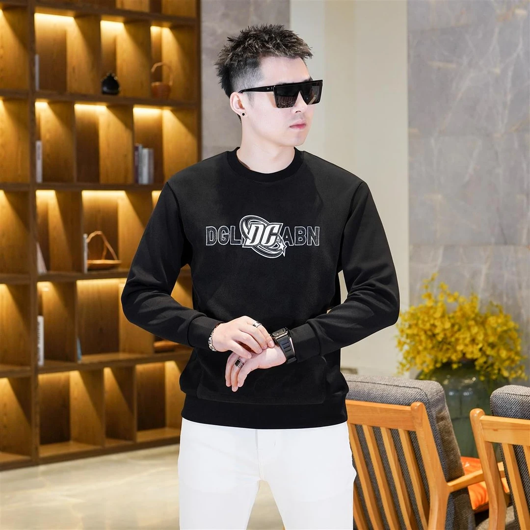 高类2024秋冬新品欧货重工圆领微宽松卫衣帅气潮流时尚男GLAW9915