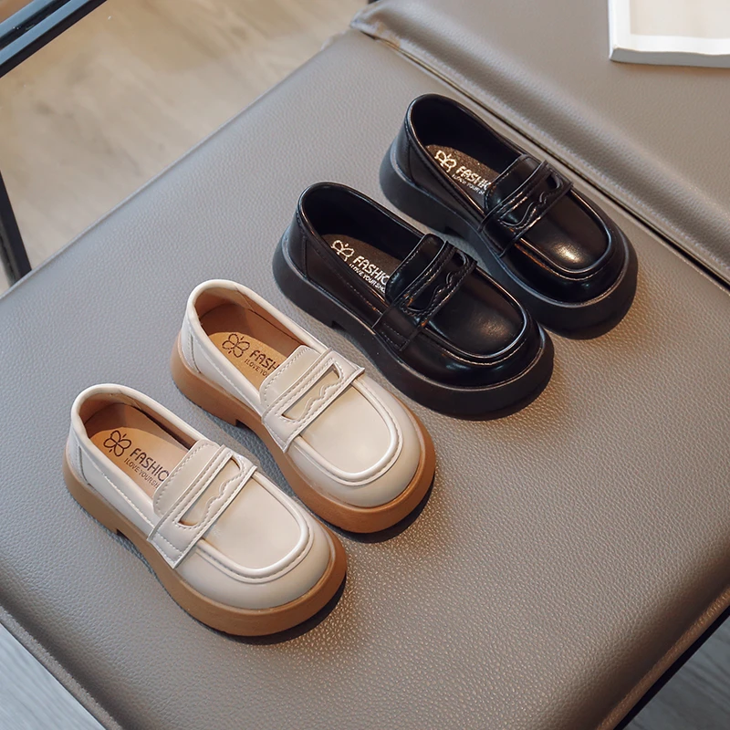 儿童英伦风皮鞋2025春秋新款高档皮质感男童休闲皮鞋女童软底单鞋