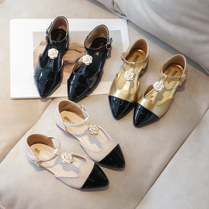 女童凉鞋2025夏季新款女孩高跟公主鞋防滑中大童尖头浅口软底单鞋