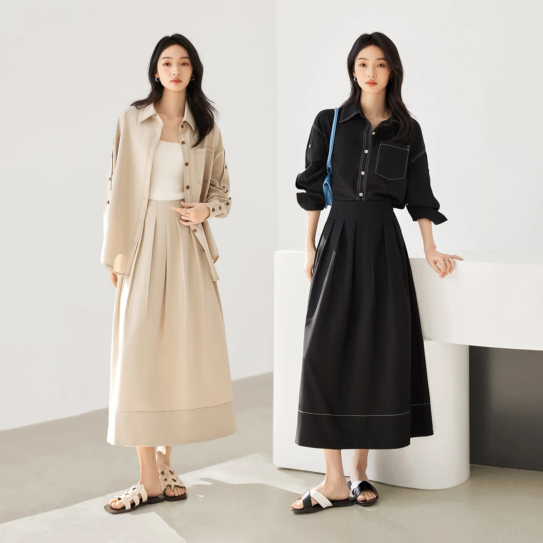 对白时髦高级套装春季新款气质休闲通勤两件套EDZ219