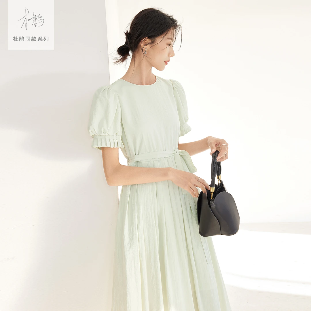 对白浪漫法式短袖连衣裙女2024夏季新款气质减龄DBDY-EDQ018