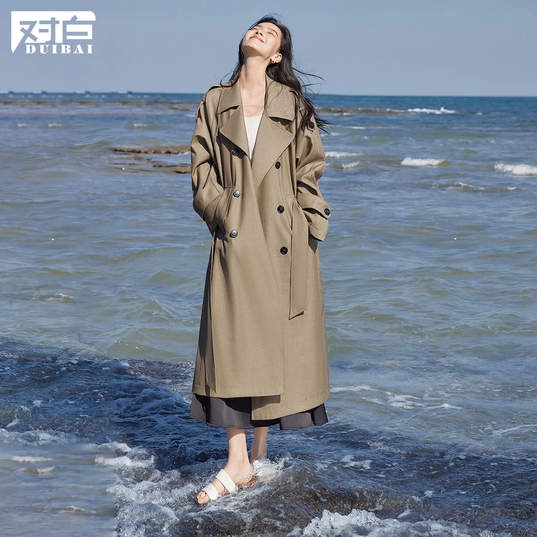 【杜鹃同款】对白2025新品高级感通勤时尚上衣外套风衣EDF005