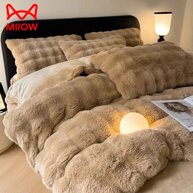 四件套牛奶绒床上加厚双面珊瑚绒冬季床单被套被罩三件套2023新款