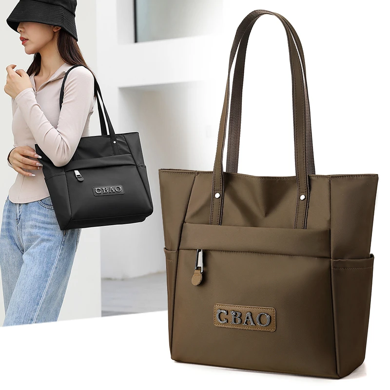女包简约时尚大容量手提包百搭牛津布包单肩包日常通勤包包女4029