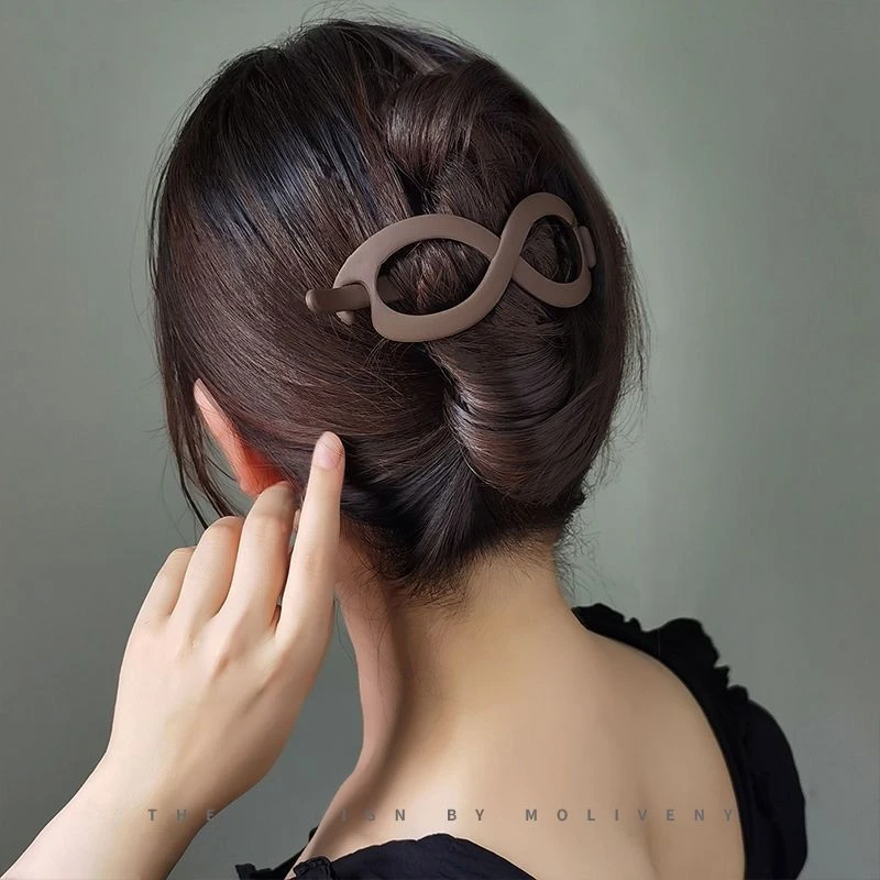 磨砂夹子头饰女气质后脑勺盘发扣夹时尚8字形发夹马尾扣发卡夹子