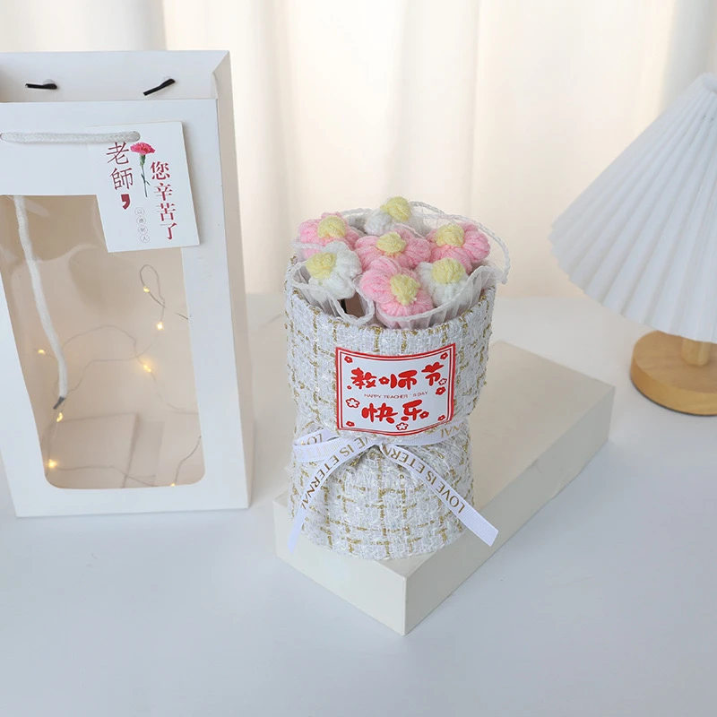 小香风小花束成品手工编织毛线创意礼品教师节送老师父亲节儿童节