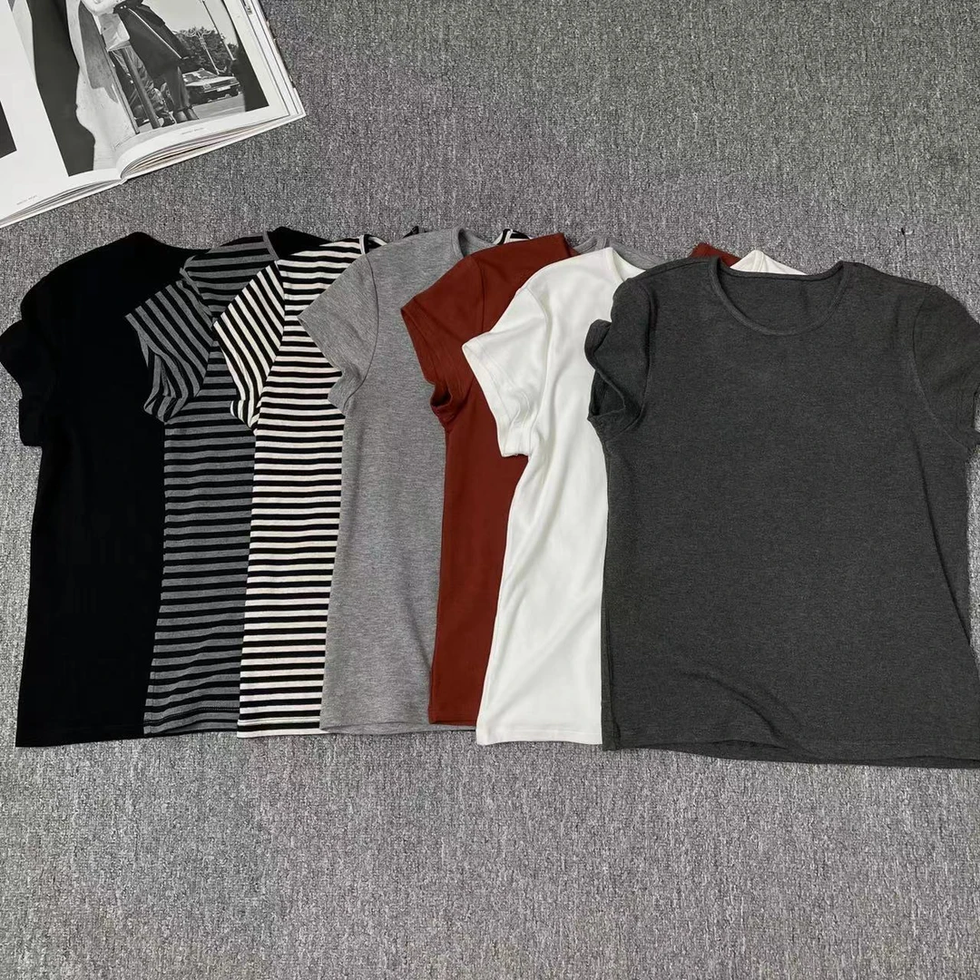 82236余小鱼 七色圆领纯色简约时尚百搭韩版夏季舒适T恤女装