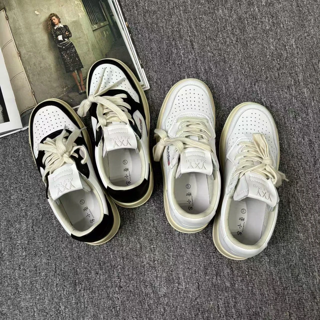 2152余小鱼 【小撞色】两色复古韩系百搭运动系带不挑人低帮女鞋