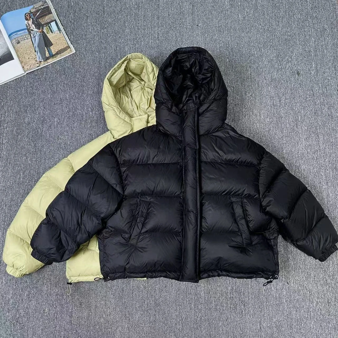 83934余小鱼 两色连帽拉链下摆抽绳百搭冬季短款时尚羽绒服女装