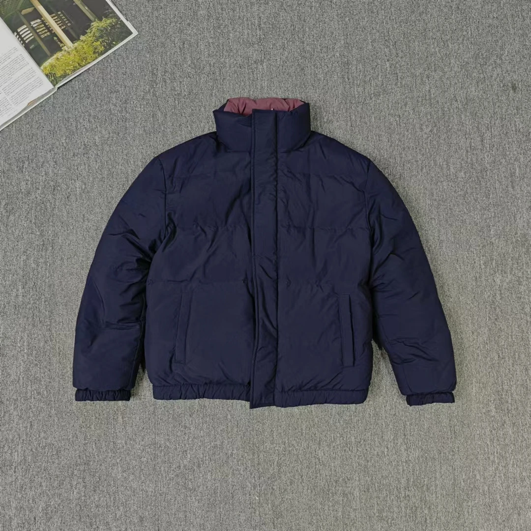 84029余小鱼【北海道】藏青色立领拉链两面穿时尚休闲冬羽绒服女装