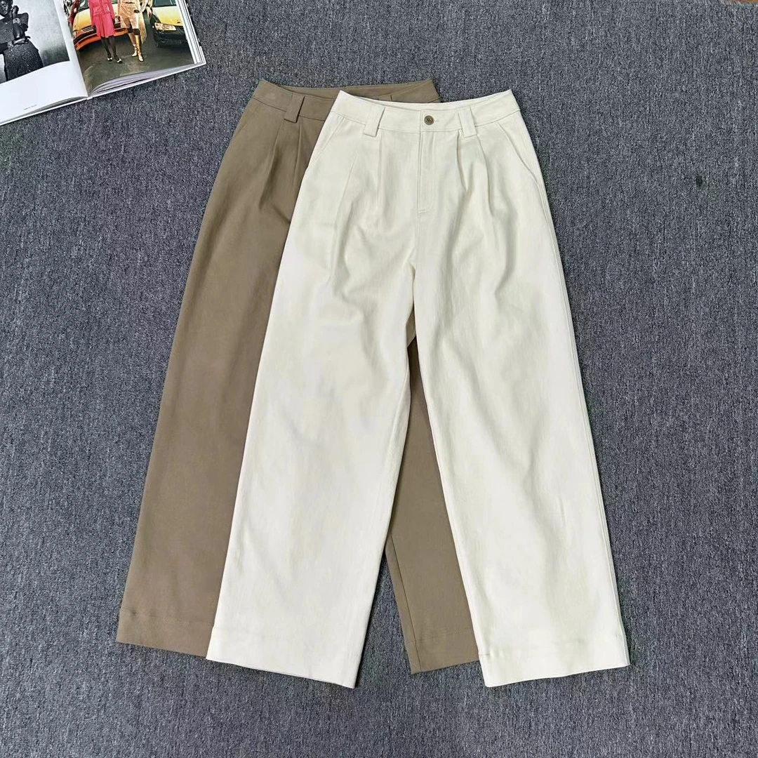 83231余小鱼 两色纯色小众设计韩系休闲百搭时尚直筒阔腿裤女装