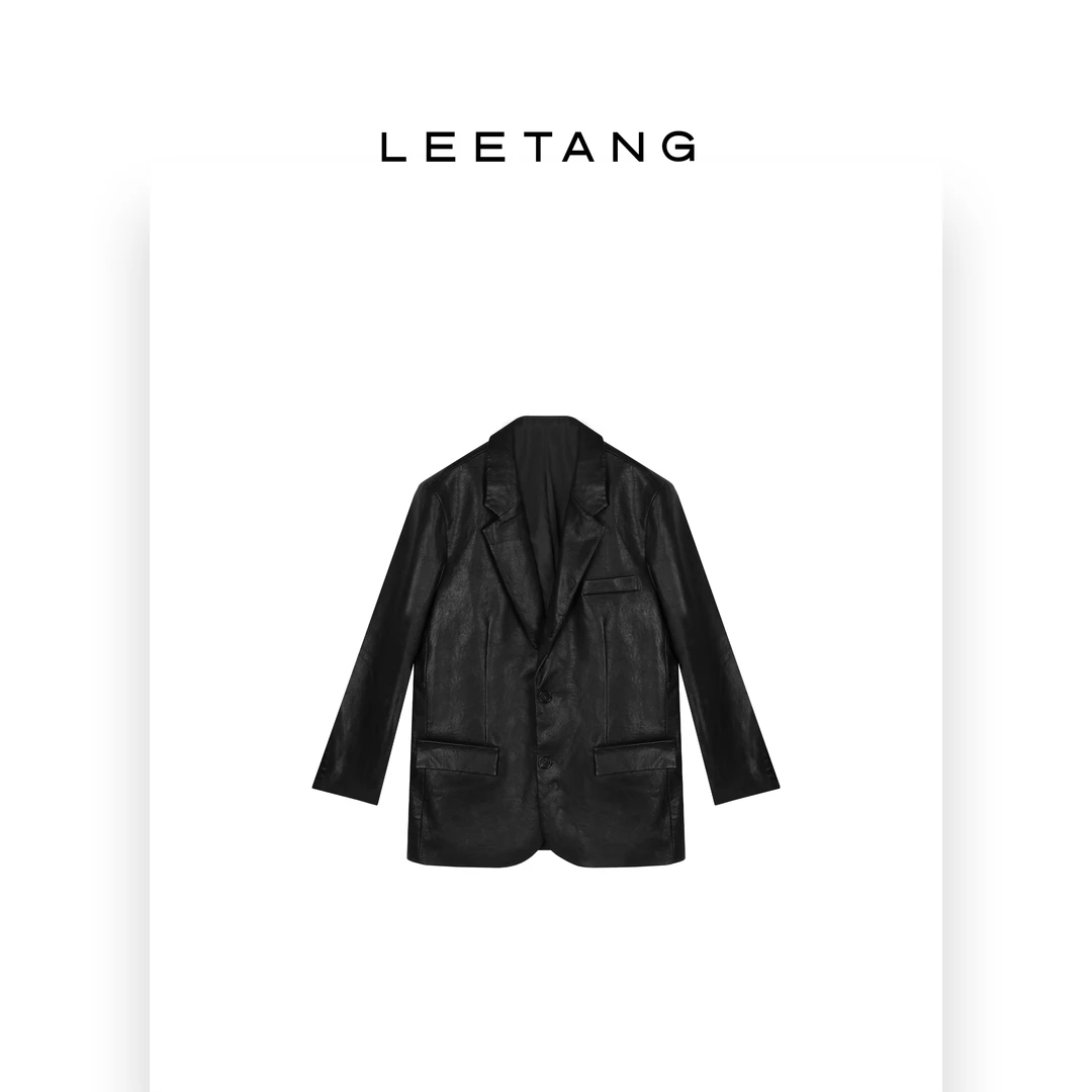 【LEETANG】戗驳领皮衣外套LT-TF052