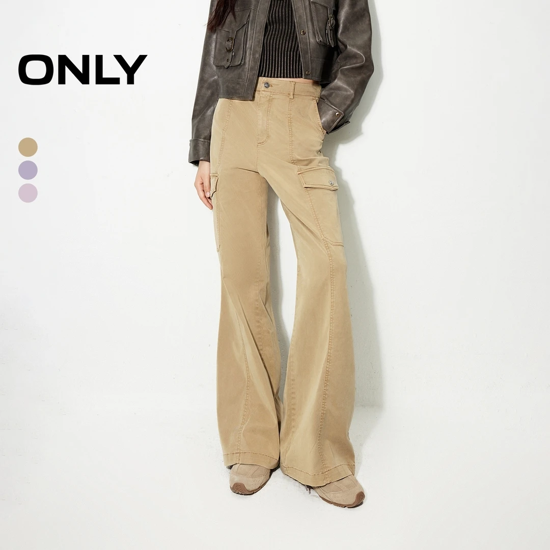 ONLY2024秋季新款时尚潮流宽松大口袋工装裤休闲裤女|124314016