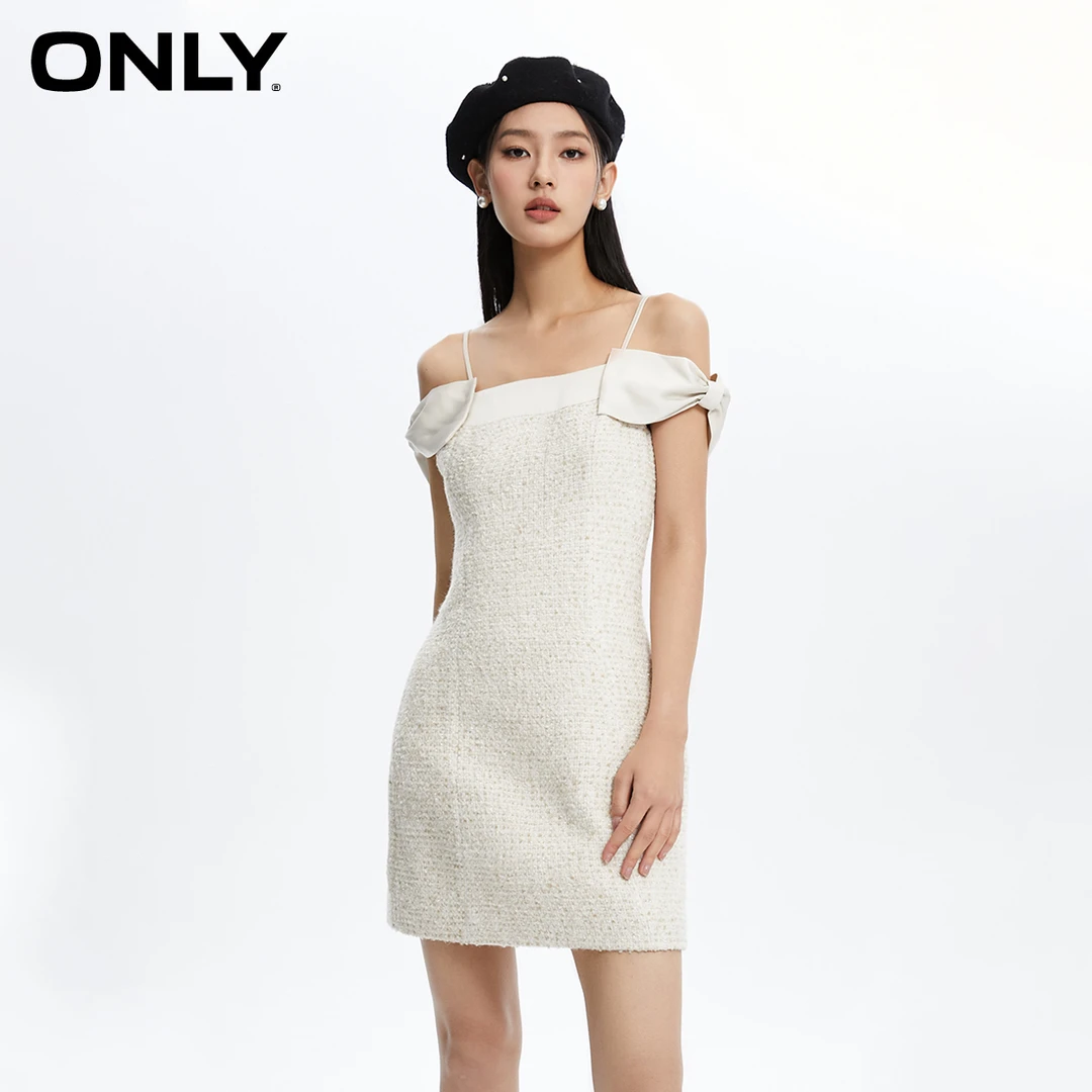 ONLY2024春季新款辣妹修身短款A字吊带连衣裙女|124107016
