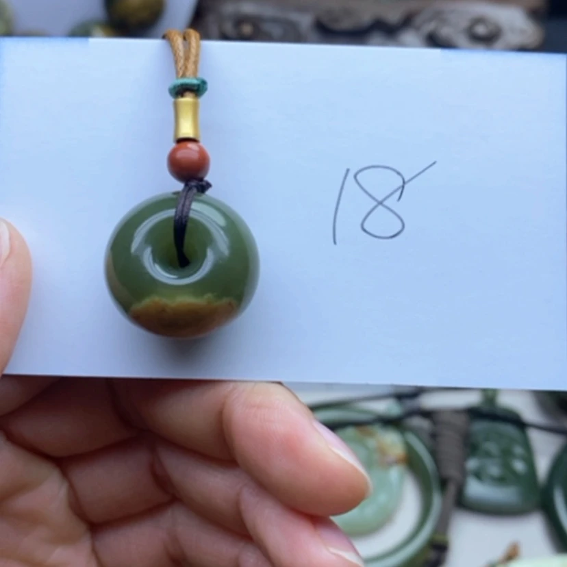 【闪购商品】岫岩河磨玉(透闪石质玉)挂件未镶嵌喜*多
