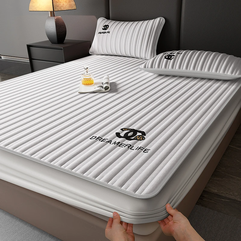 新款冰点PE提花凉席床笠款三件套-克莱尔