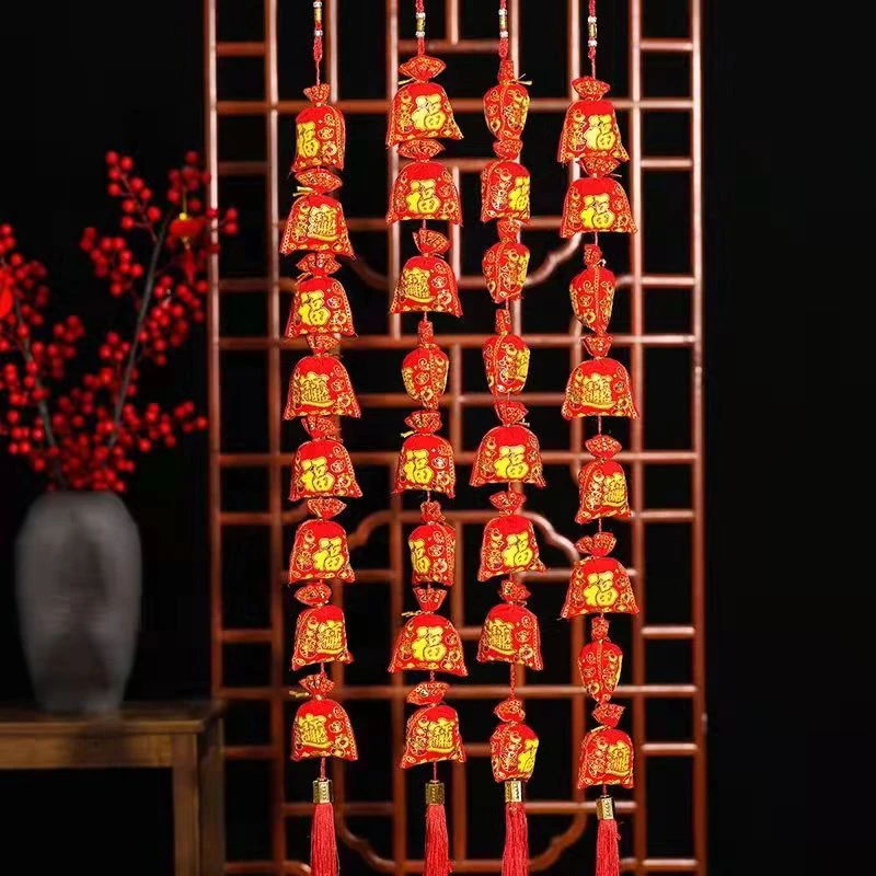【8个福袋】高档长福包串新年室内客厅玄关挂件春节过年喜庆挂饰