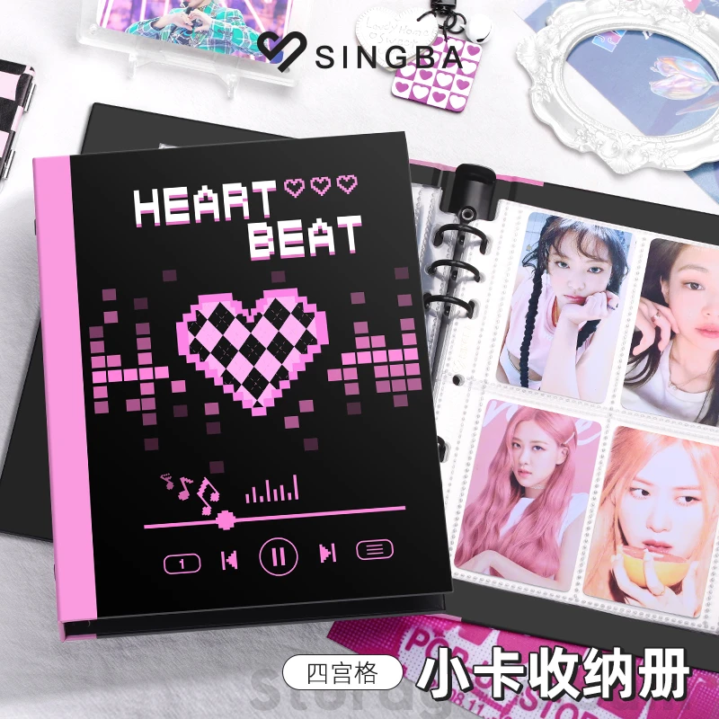 SINGBA卡册内页a5四宫格三寸六孔活页爱豆专辑小卡追星收纳藏相册