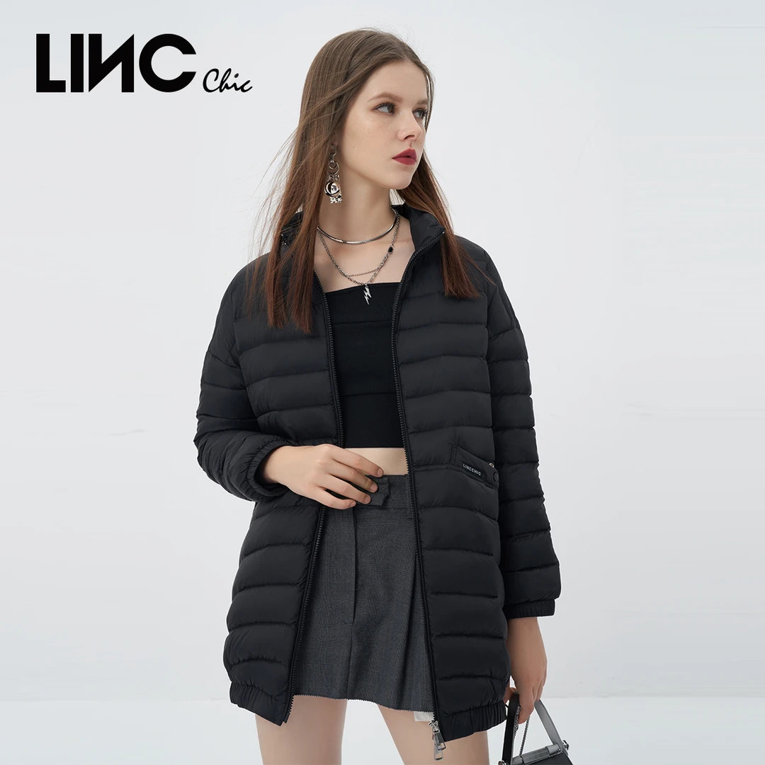 LINC金羽杰经典款立领轻薄短款冬季内搭羽绒服秋冬女装Y22802397