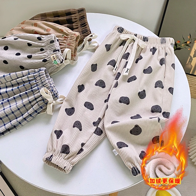 儿童裤子男款加绒冬季休闲宽松保暖加绒加厚一体绒儿童中大童百搭