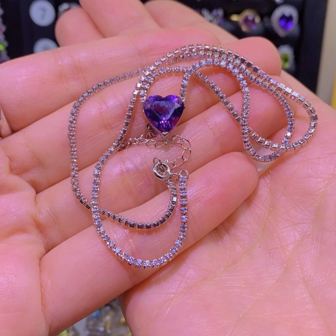 紫晶套链银S925镶嵌套链
