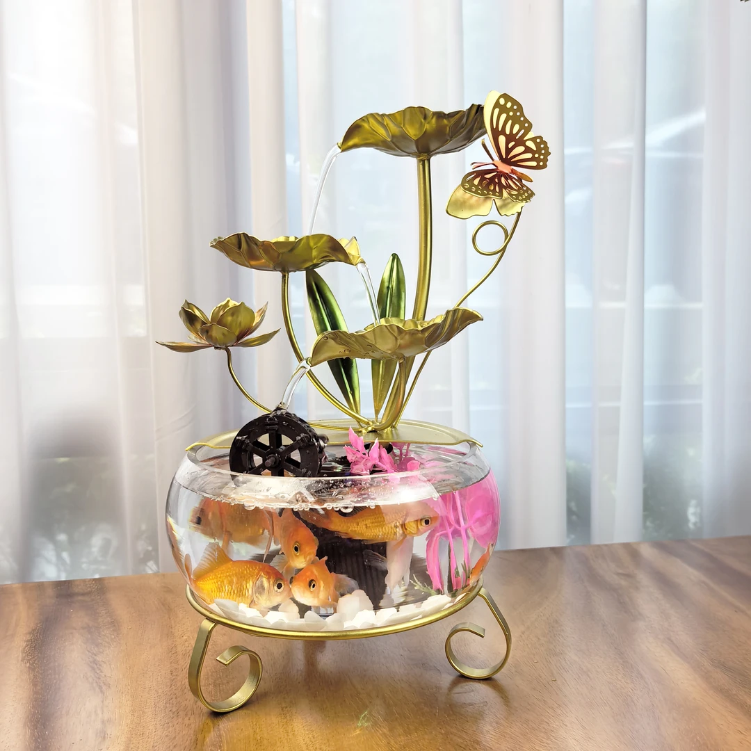 岚庭煦新中式流水摆件鱼缸客厅家用流水摆件家居装饰品流水摆件