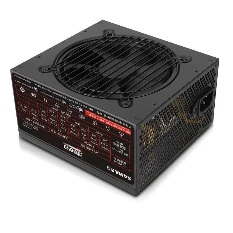 先马刺客650 额定500W 直出台式机电脑电源静音12cm风扇 全新工包