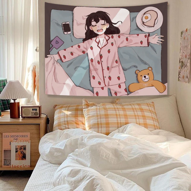 少女卧室装饰背景布ins网红直播宿舍必备房间布艺背景墙墙布挂布