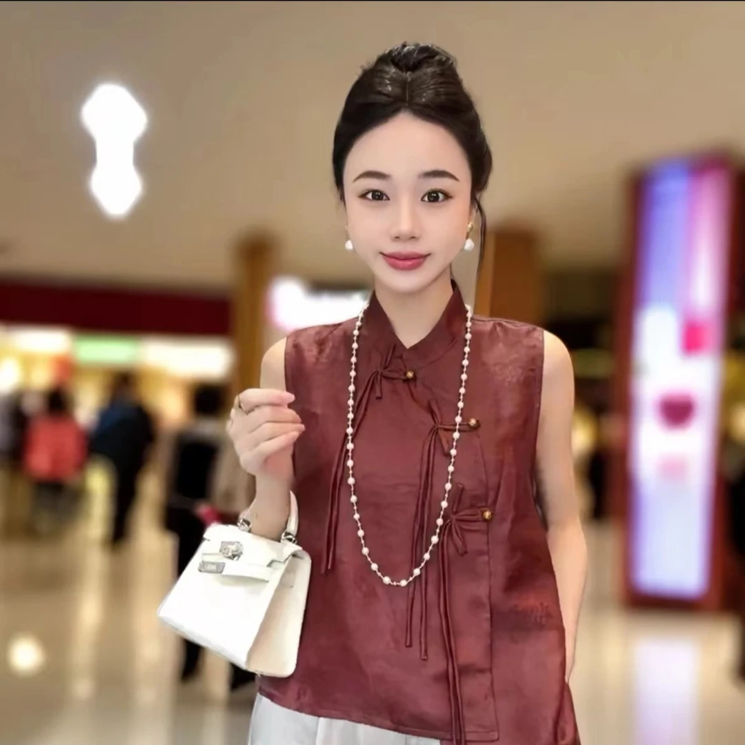 新款新中式马甲网红款盘扣新中复古款