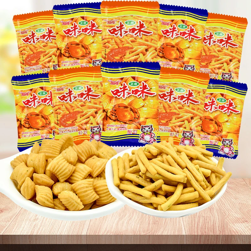 爱尚咪咪虾条蟹味粒360g混合装多口味8090后怀旧网红休闲零食小吃