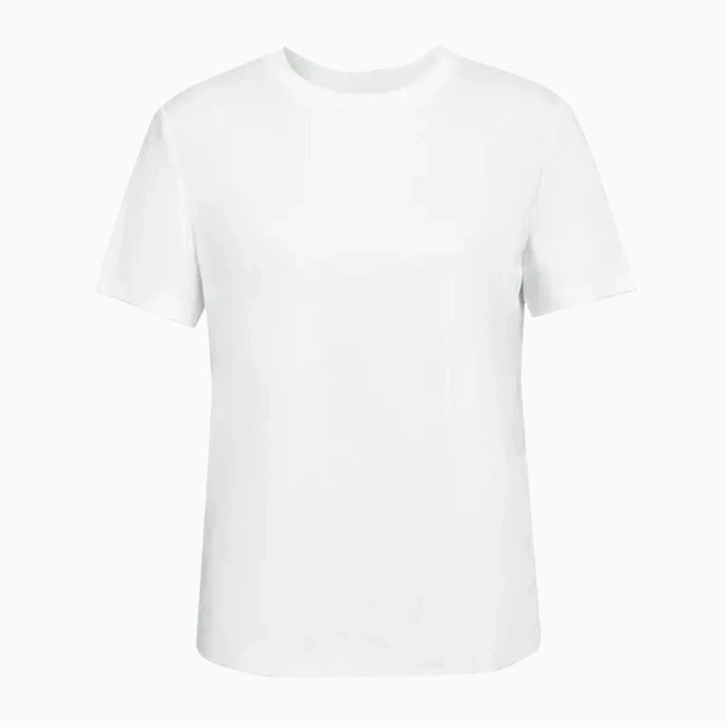 夏季纯白色丝光棉t恤女纯棉短袖宽松白t半袖体恤上衣打底衫1501