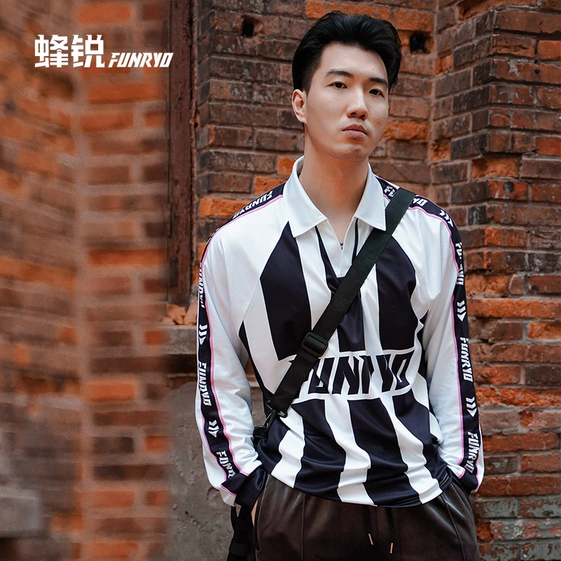 【官方旗舰店】蜂锐复古球衣长袖足球服休闲宽松廓形支持定制