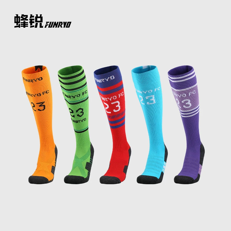 FUNRYO蜂锐定制足球袜长筒专业训练袜长袜毛巾底防滑成人儿童