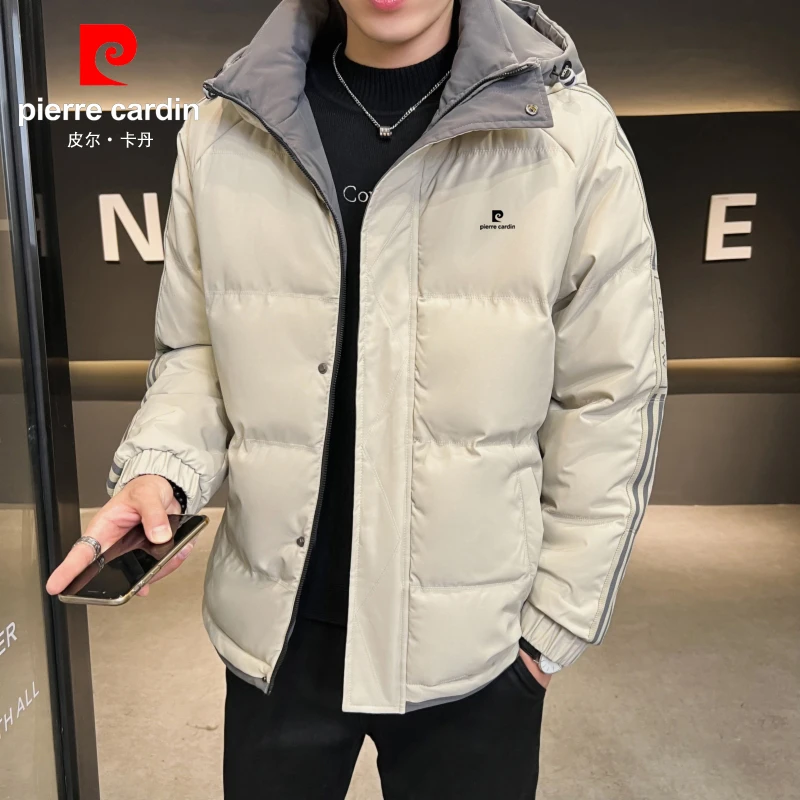 皮尔卡丹棉衣外套男士2024冬季新款棉袄大码休闲加厚保暖连帽棉服