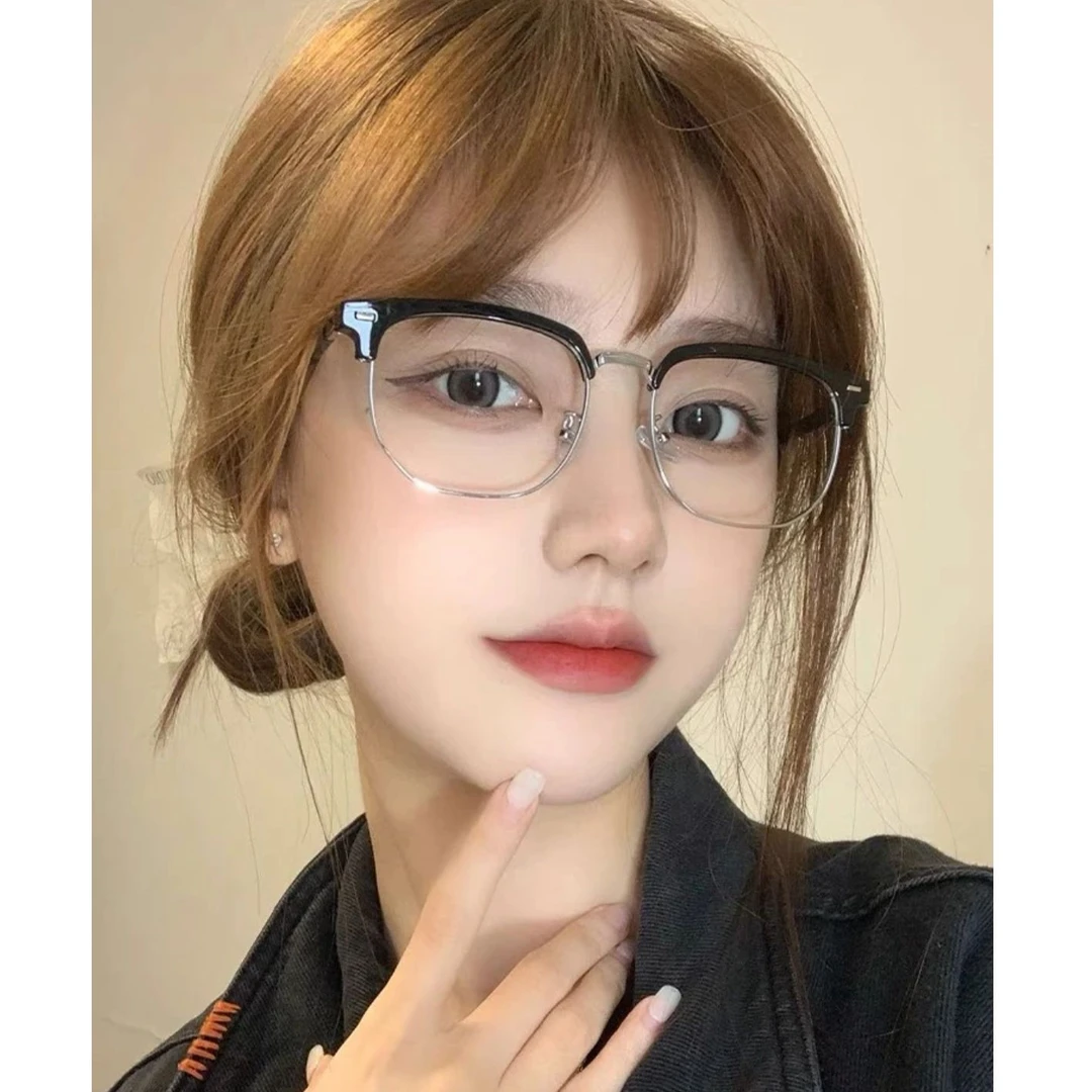 百搭眼镜框复古潮流韩版半框防蓝光素颜近视眼镜女有度数眼镜架