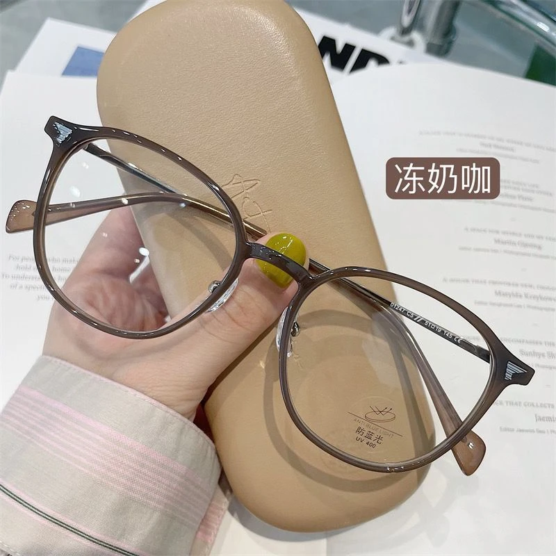 超轻TR网红同款ins风橄榄绿近视眼镜框女素颜可配度数眼睛