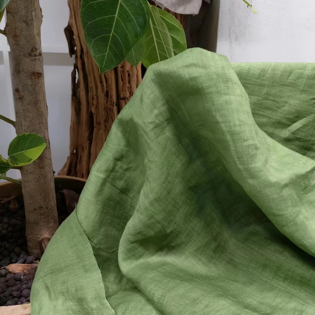 【诺曼底】亚麻 橄榄绿 145门幅 17支夏季服装面料