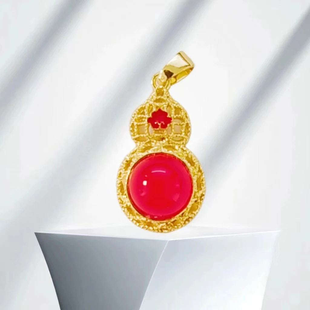 【高总专属】福禄双全天然玉髓合金镶嵌葫芦吊坠赠合金链BM-S115