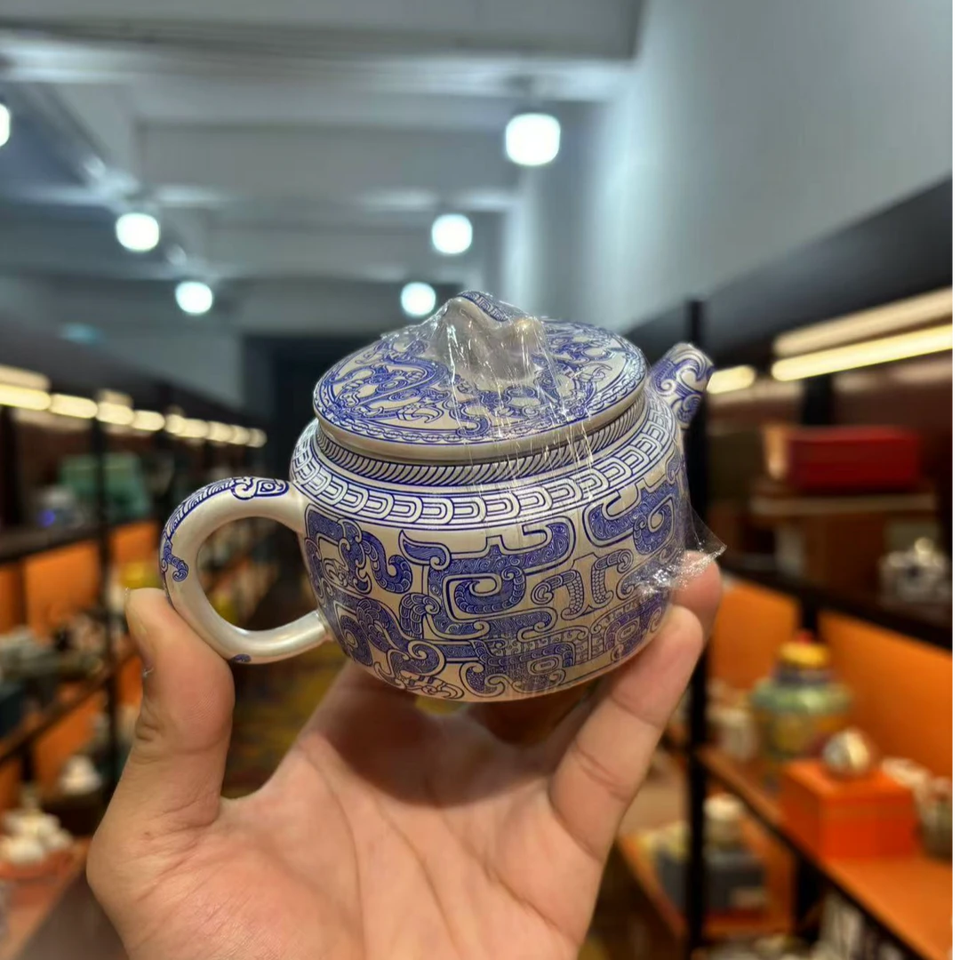 秋香茶具 瓷胎包银汉瓦茶壶-4997