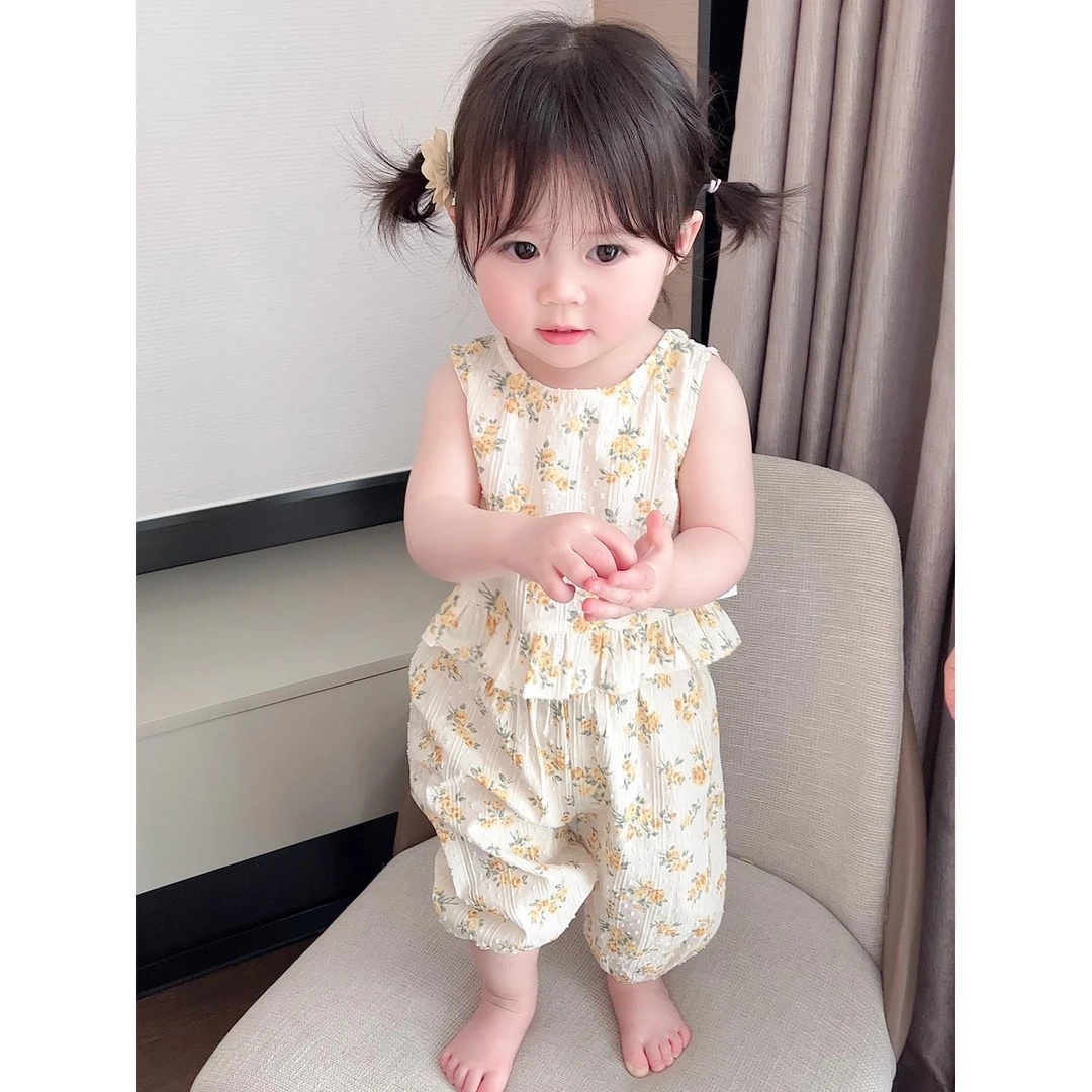 婴儿两件套夏装女宝宝开衫外套婴幼儿外出服儿童公主小童