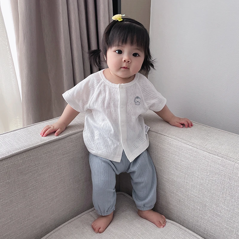 婴儿童套装衣服家居服男宝宝夏装夏季薄款套装上衣裤子睡衣