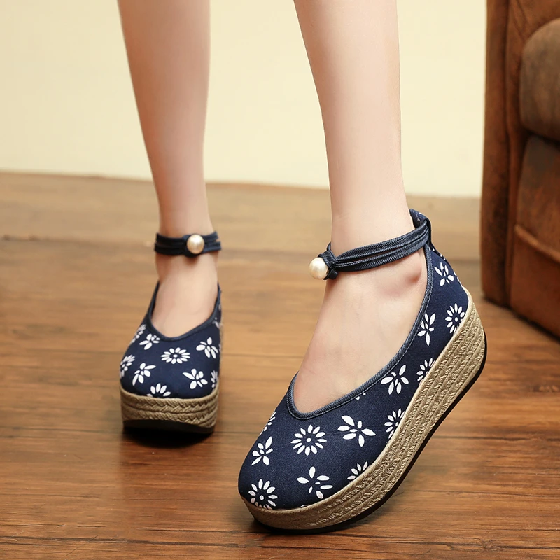 四代汉诺依1618-230春秋新款复古蓝色女款古风国潮国风古装女绣花