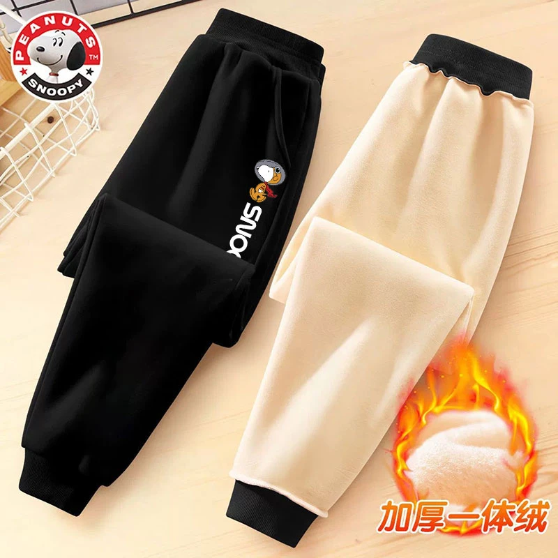【东方亚美专属】史努比秋冬加绒加厚卫裤束脚裤休闲裤szz8178