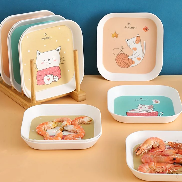 吐骨碟家用餐桌装垃圾吐骨头小碟子创意小吃盘渣盘塑料密胺小盘子