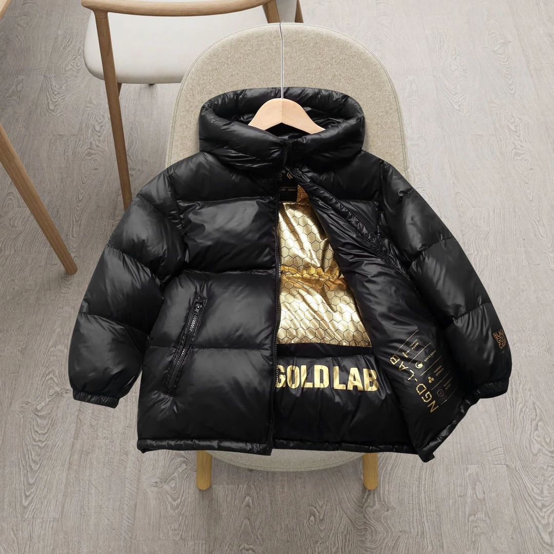 冬季新款儿童加厚羽绒服男宝女宝连帽外套充绒量200~250g保暖免洗