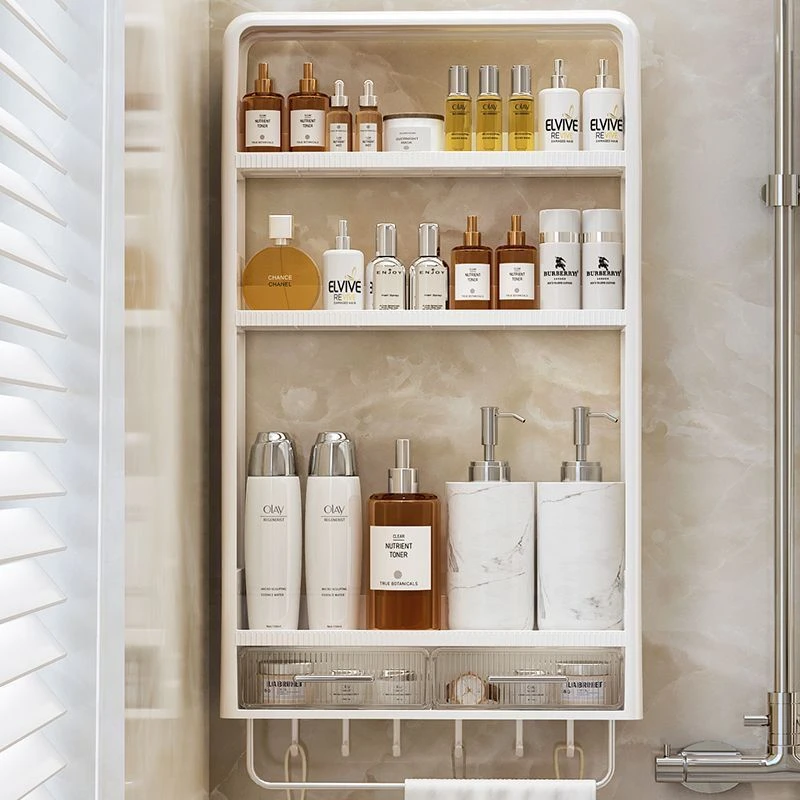 浴室化妆品置物架洗手间收纳柜卫生间壁挂式墙上收纳护肤品收纳架