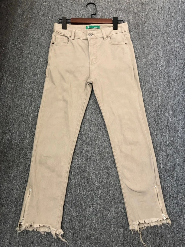 风尾裙同款常规拉链工装裤